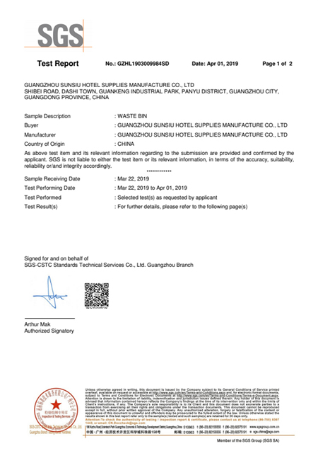 Drop Test Report SGS